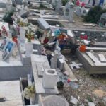 Εικόνες καταστροφής στο κοιμητήριο της Γαστούνης – Ανεμοστρόβιλος «σάρωσε» τα πάντα